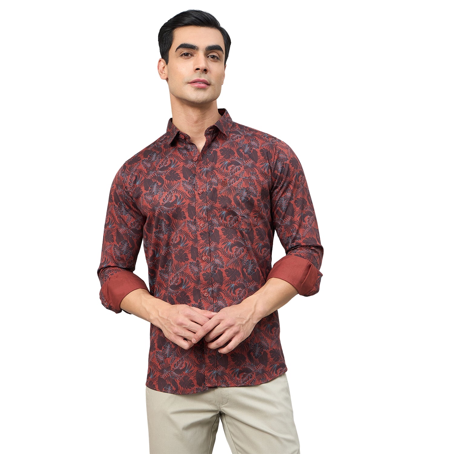 Duke Men Slim Fit Full Sleeve Short Style Cotton Shirt (SDO8PRBP)