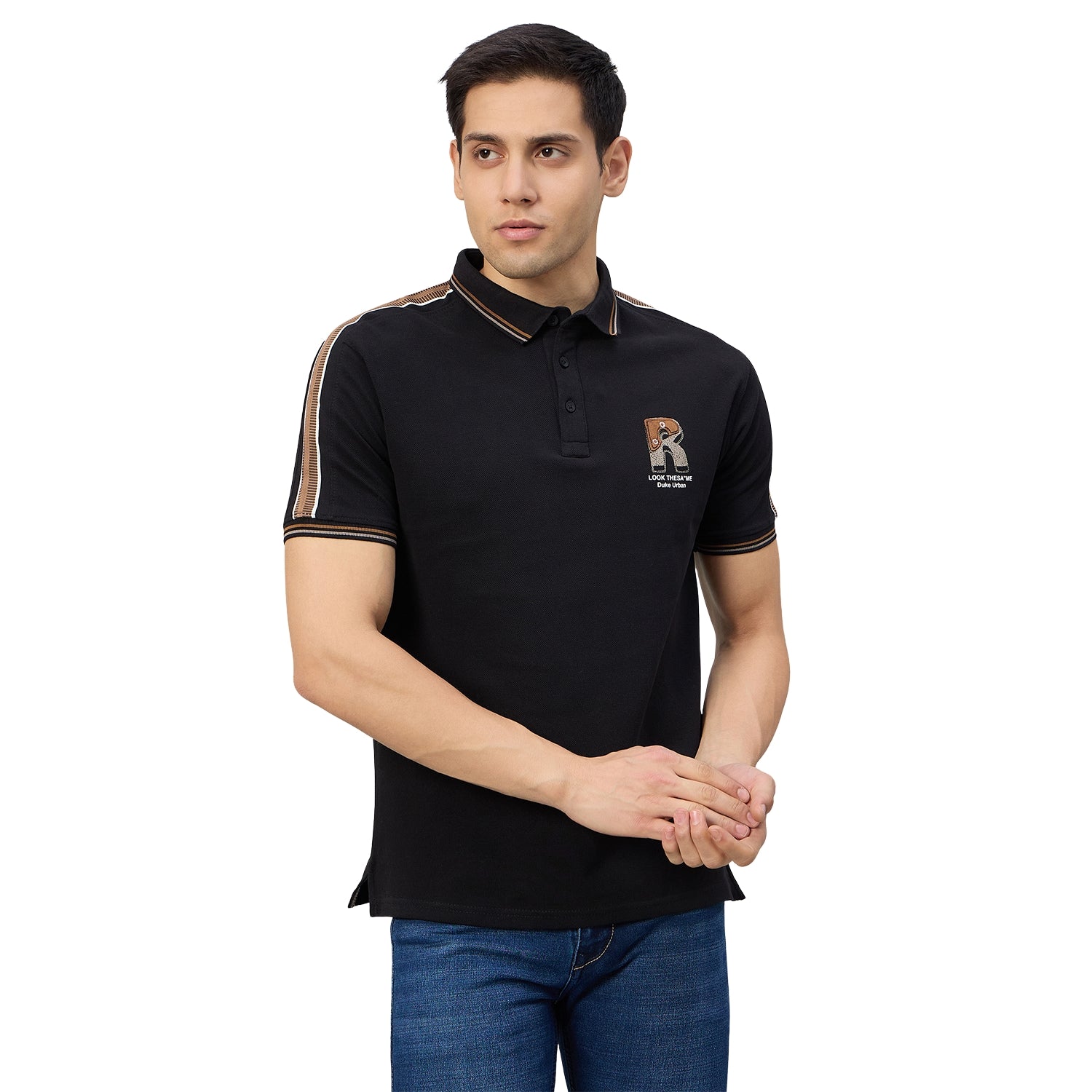 Duke Men Half Sleeve Cotton Regular Fit Casual T-shirt (LF7967)