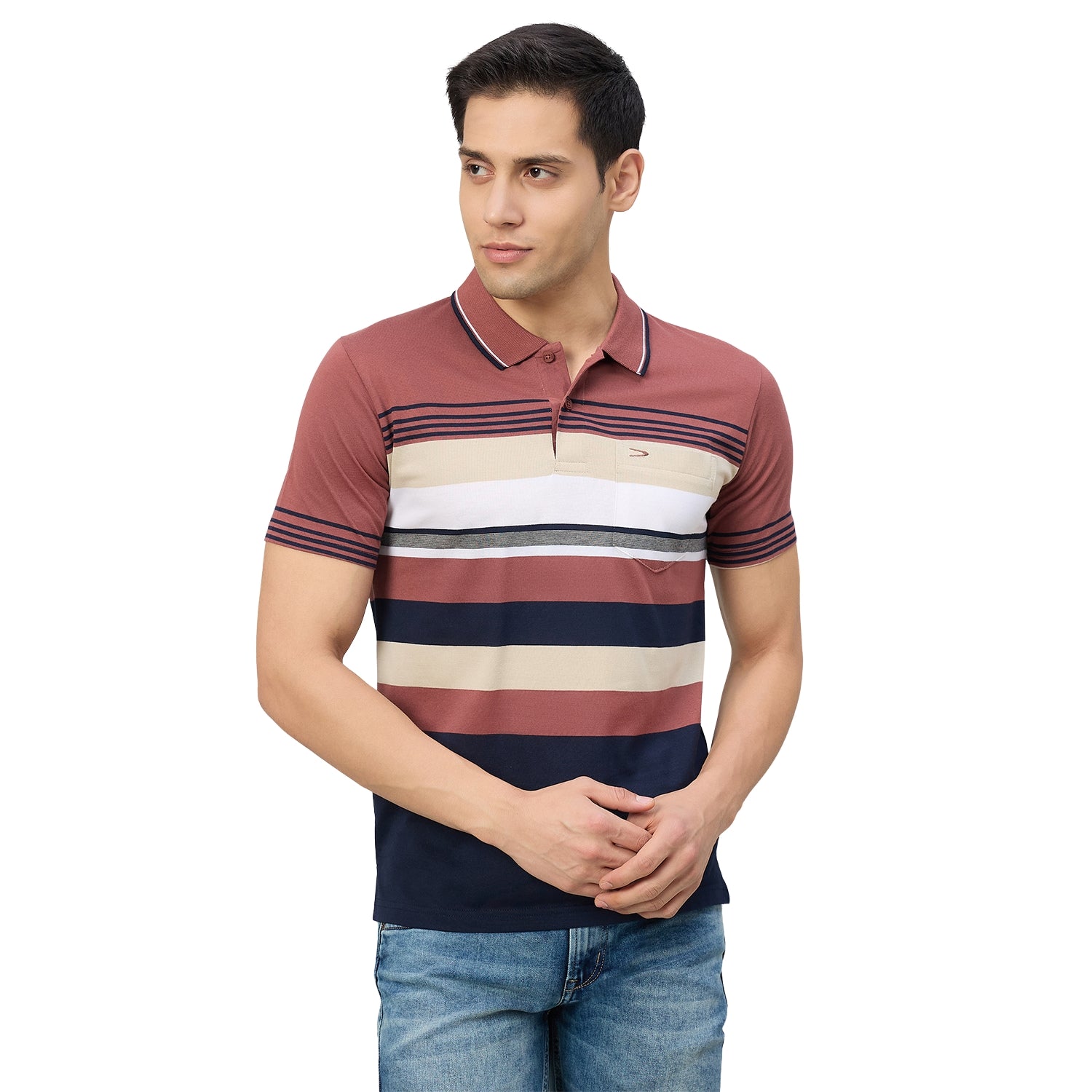Duke Men Half Sleeve Cotton Regular Fit Casual T-shirt (MLF1177)