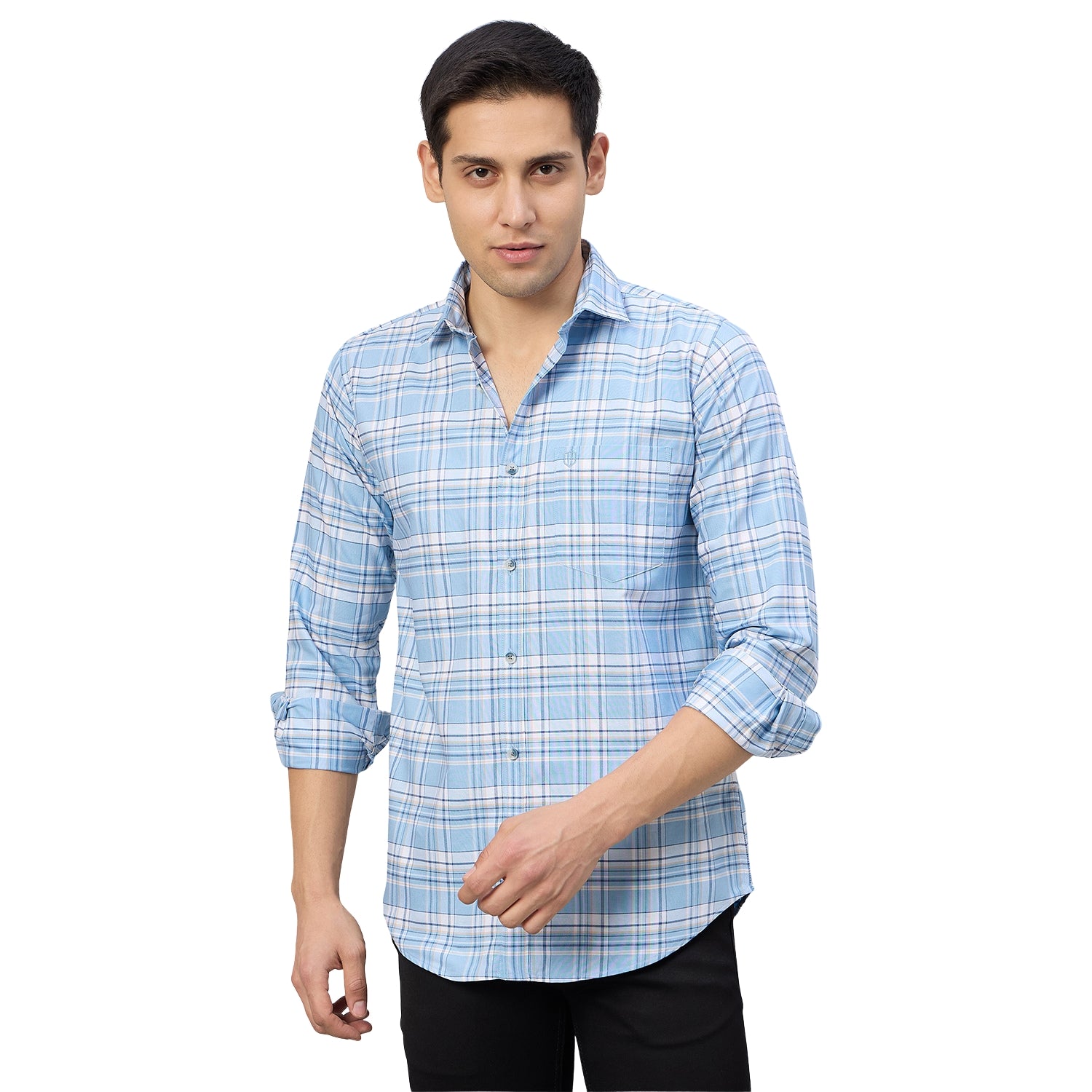 Duke Men Slim Fit Full Sleeve Oxford Cotton Shirt (SDO5CKCY)