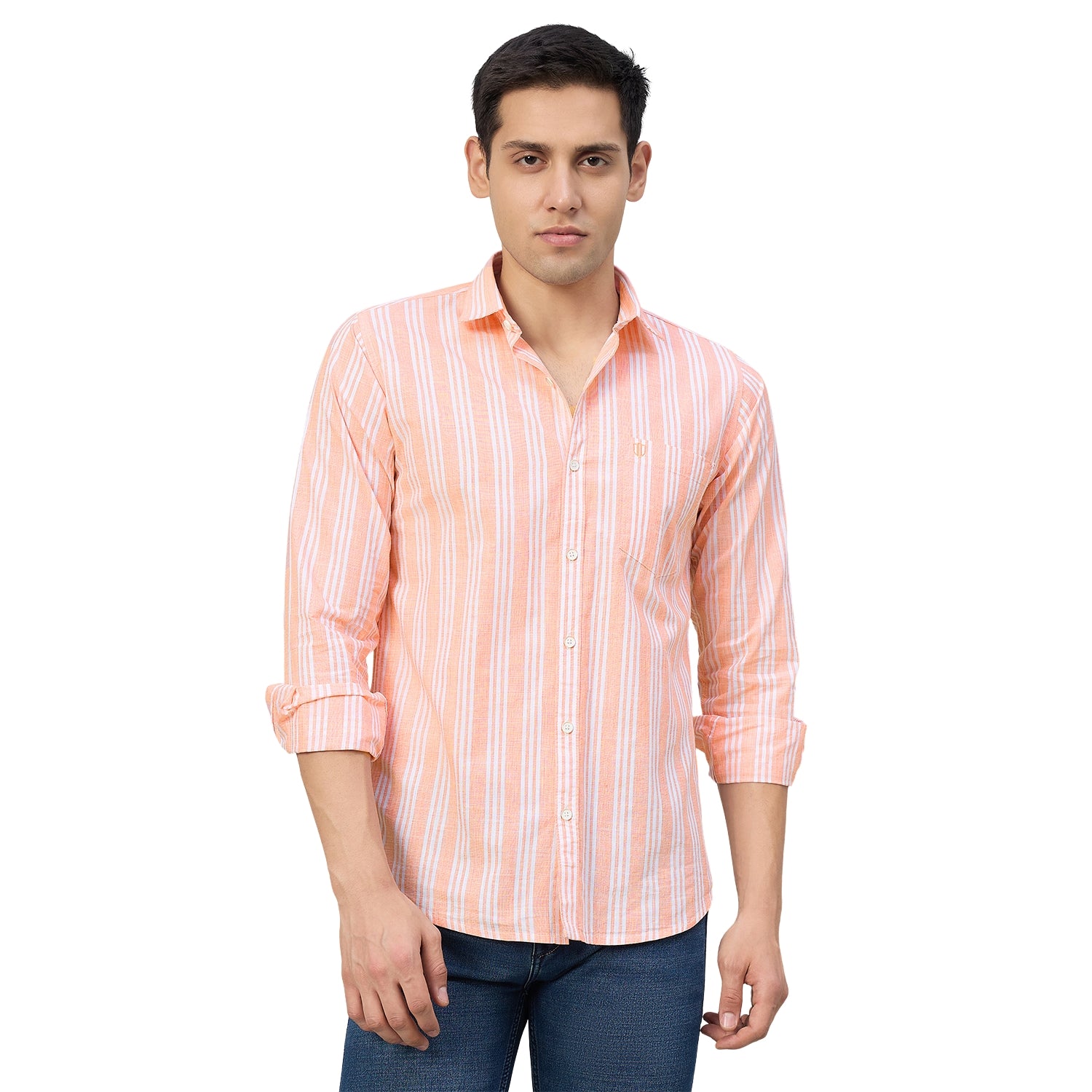 Duke Men Slim Fit Full Sleeve Short Style Cotton Shirt (SDO9STG)