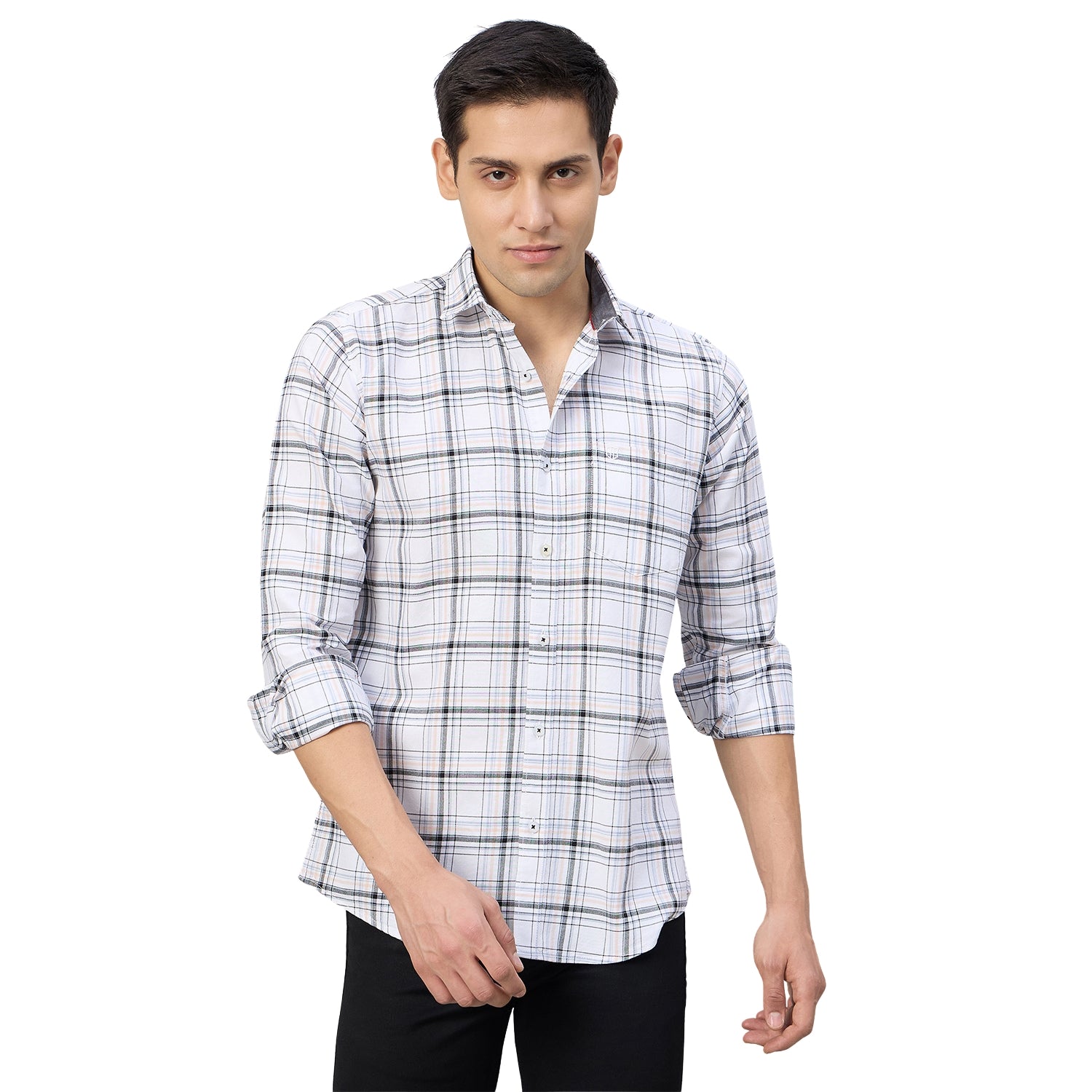 Duke Men Slim Fit Full Sleeve Short Style Cotton Shirt (SDO8CKBU)