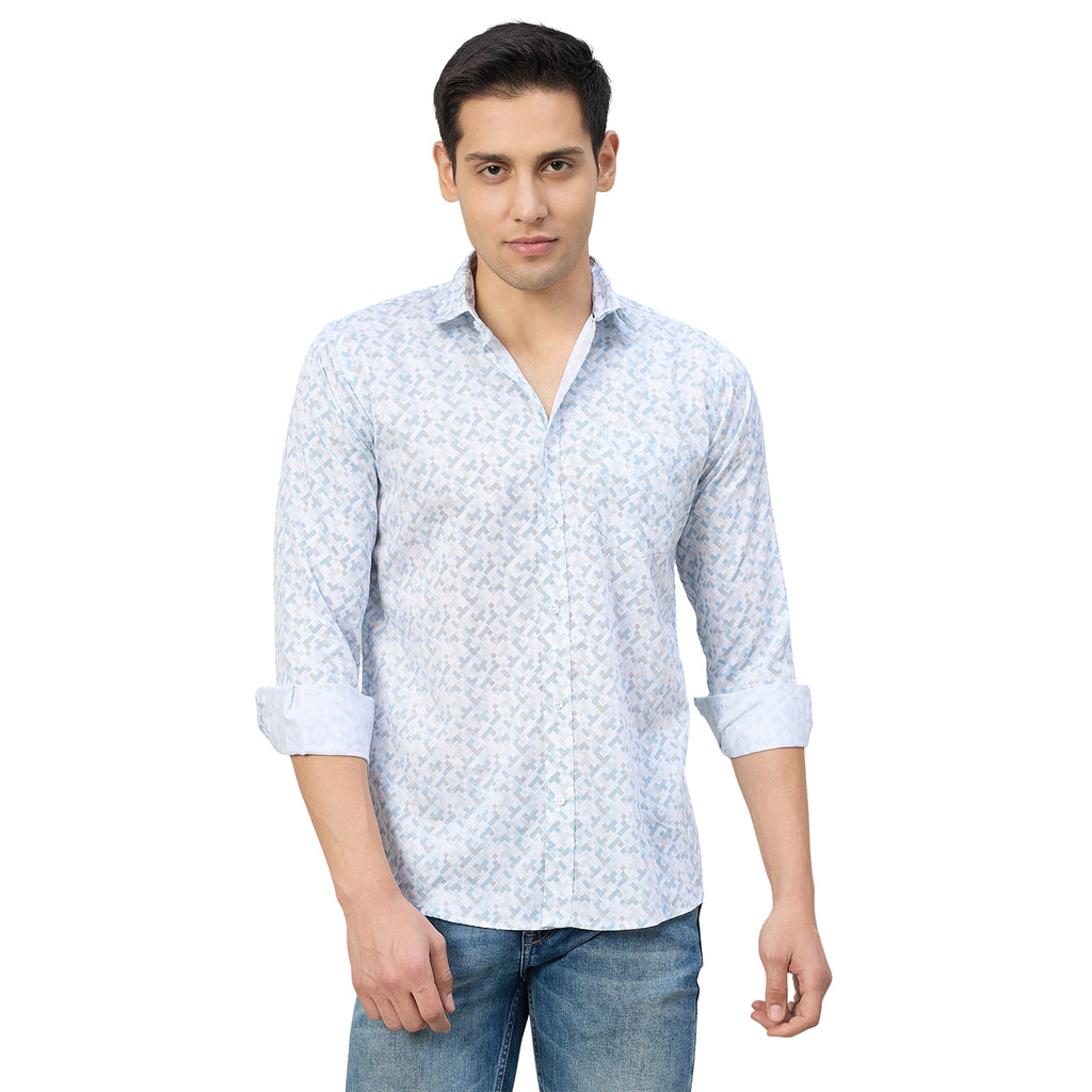 Duke Men Slim Fit Full Sleeve Short Style Cotton Shirt (SDO8PRBN)