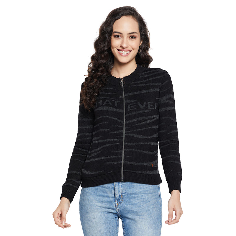 Duke Urban Women Full sleeve Round Neck Zipper Cardigan (SDS1004)