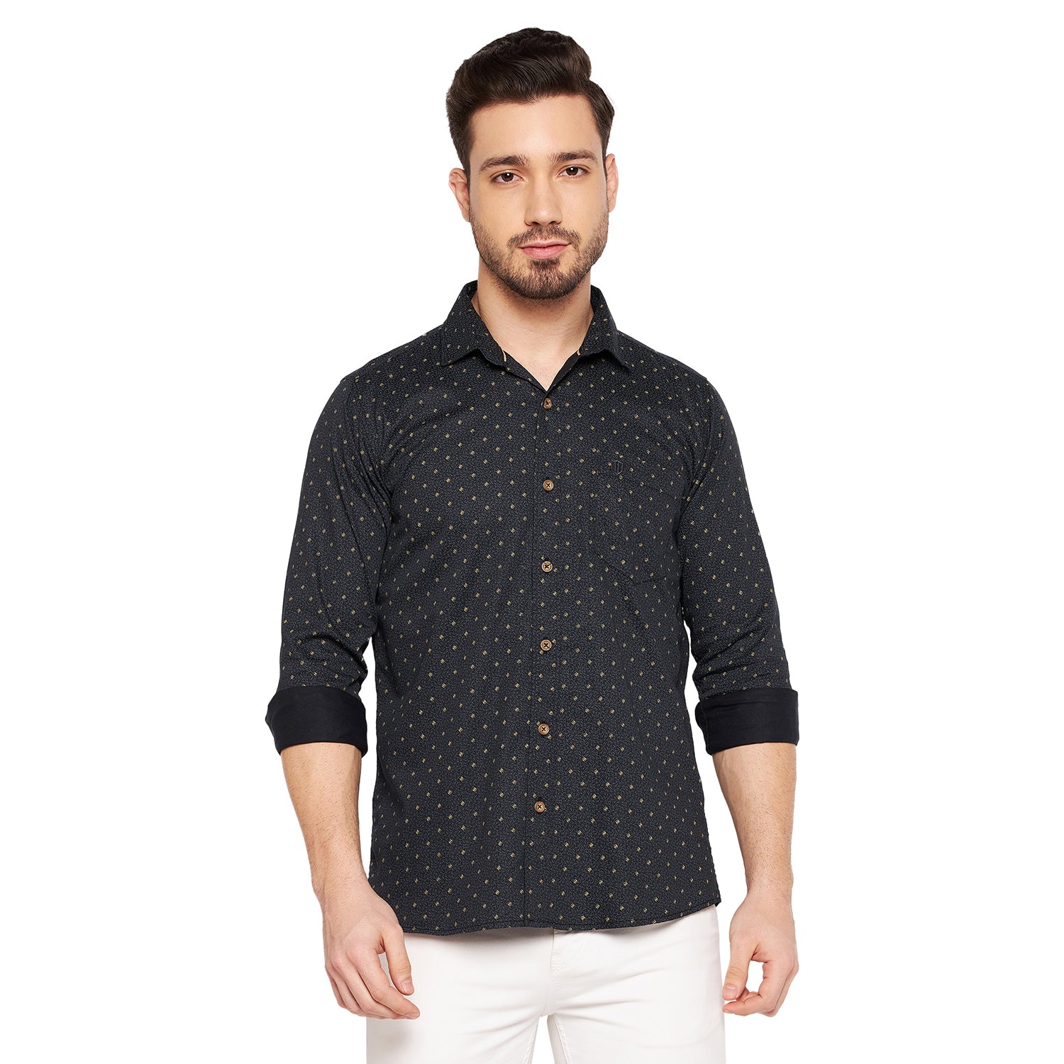 Duke Urban Men Slim Fit Printed Spread Collar Casual Shirt (SDO8PRSI)