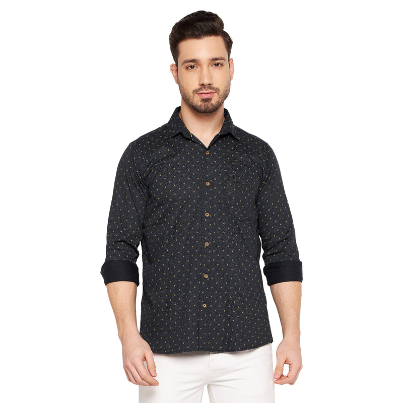 Duke Urban Men Slim Fit Printed Spread Collar Casual Shirt (SDO8PRSI)