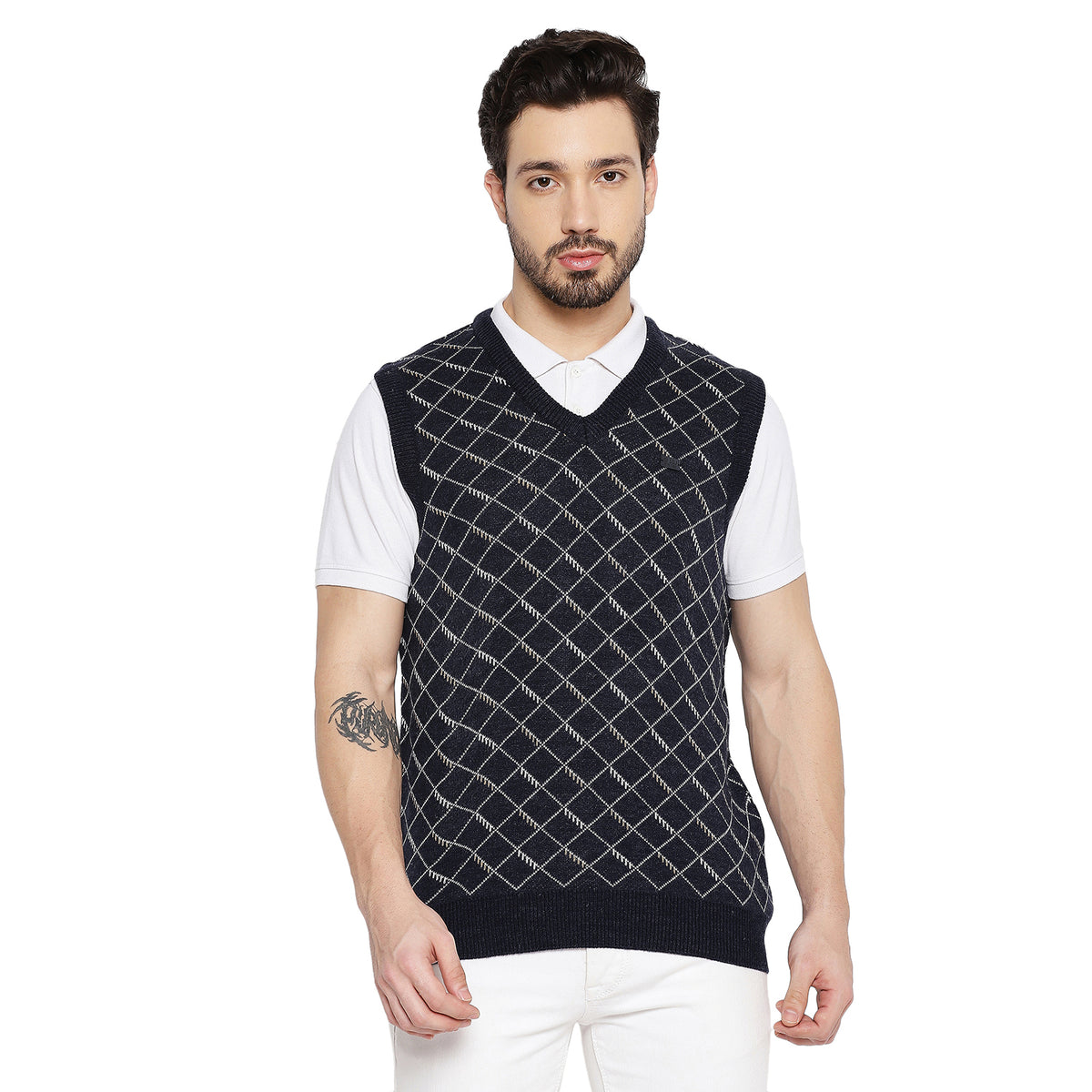 Duke Urban Men Sleeveless V Neck Sweater (SDS2027)