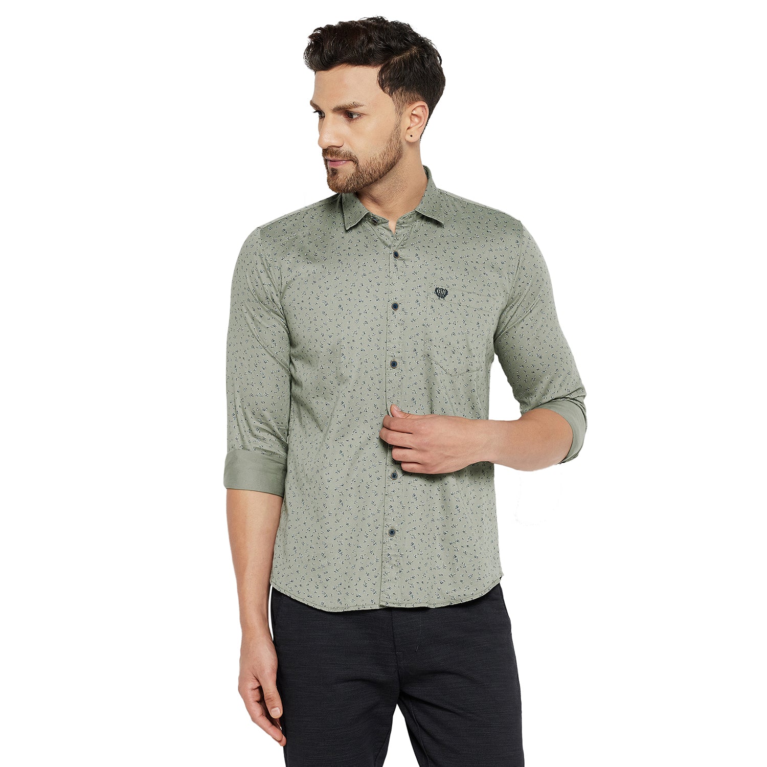 Duke Stardust Men Slim Fit Solid Spread Collar Casual Shirt (SDO6PRTB)