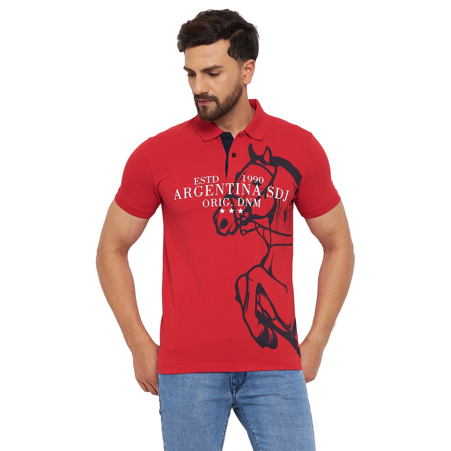 Duke Stardust Men Half Sleeve Cotton T-shirt (LF4829)