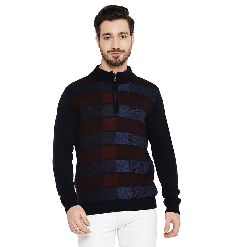 Duke Urban Men Full Sleeve Half Zip Sweater (SDS2077)