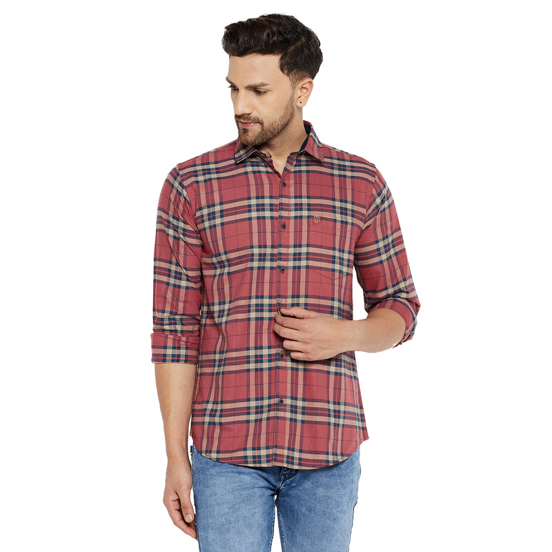 Duke Urban Men Slim Fit Solid Spread Collar Casual Shirt (SDO5CKOE)