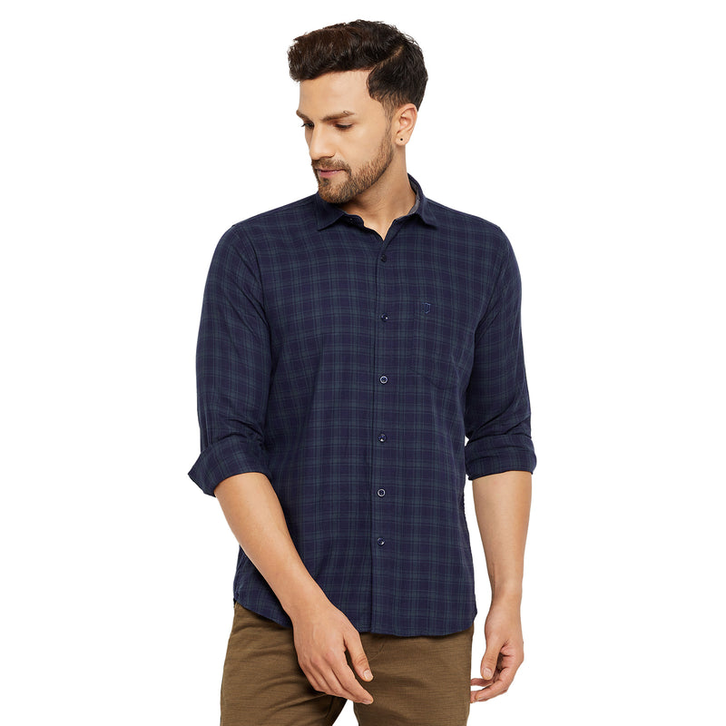 Duke Urban Men Slim Fit Solid Spread Collar Casual Shirt (SDO8CKLD)