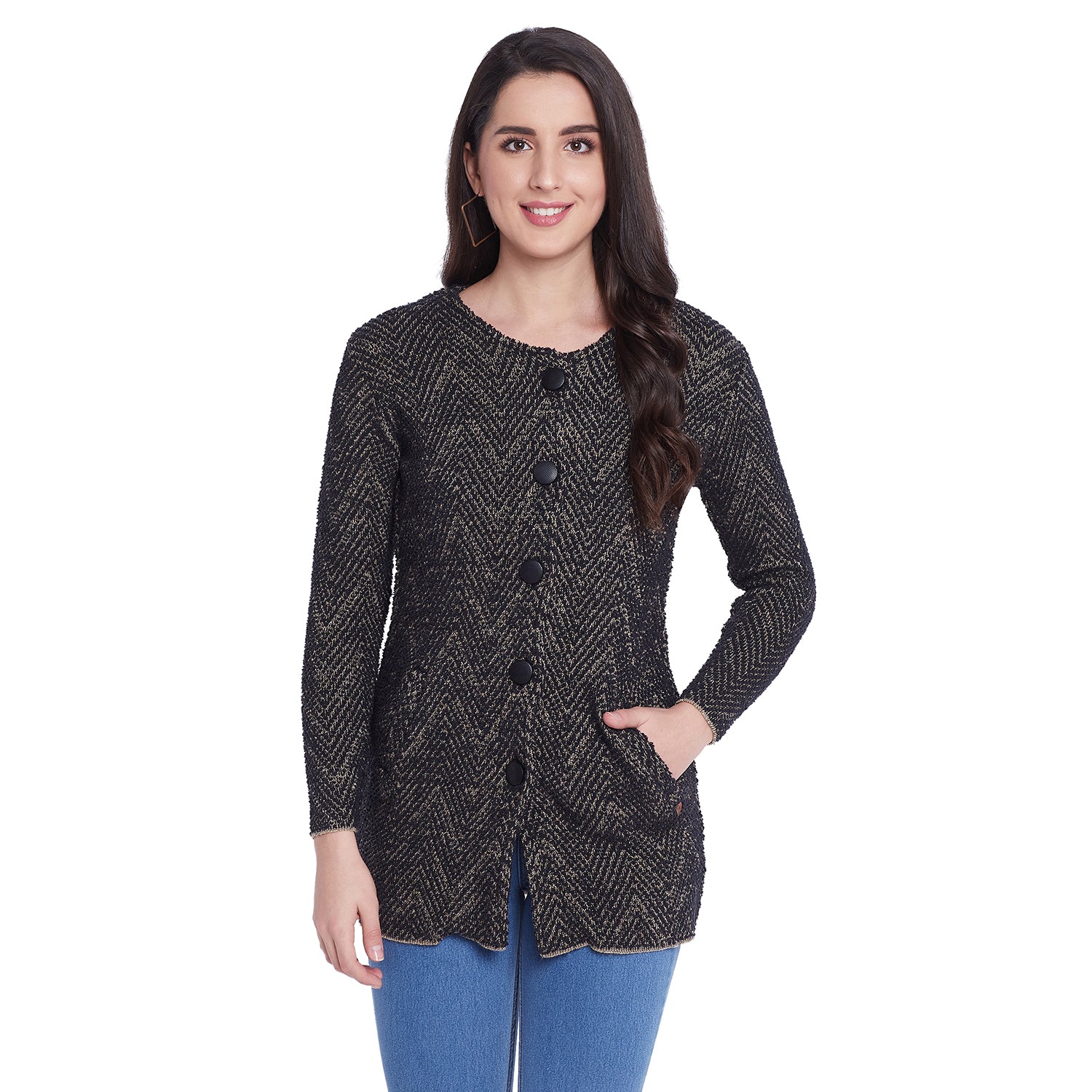 Duke Urban Women Full Sleeve Long Cardigan (SDS9638)