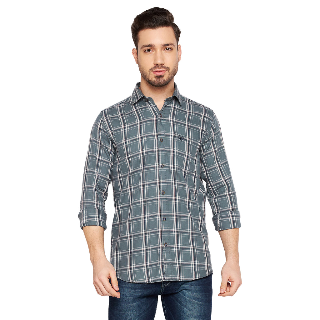 Duke Stardust Men Slim Fit Checkered Spread Collar Casual Shirt (SDO6CKJ)