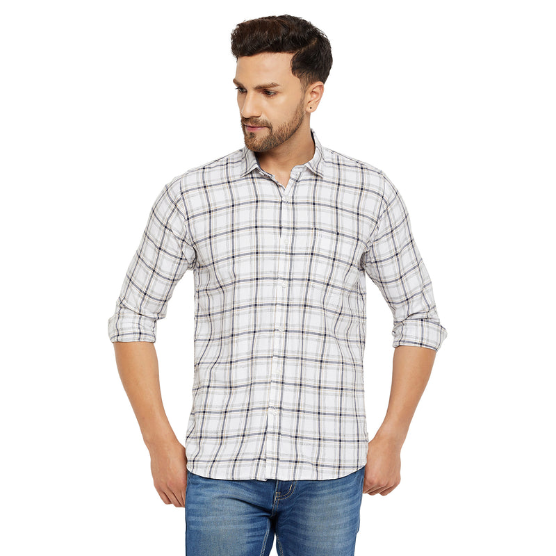 Duke Urban Men Slim Fit Solid Spread Collar Casual Shirt (SDO8CKLC)