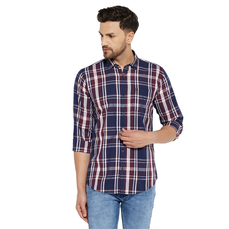 Duke Urban Men Slim Fit Solid Spread Collar Casual Shirt (SDO5CKR)