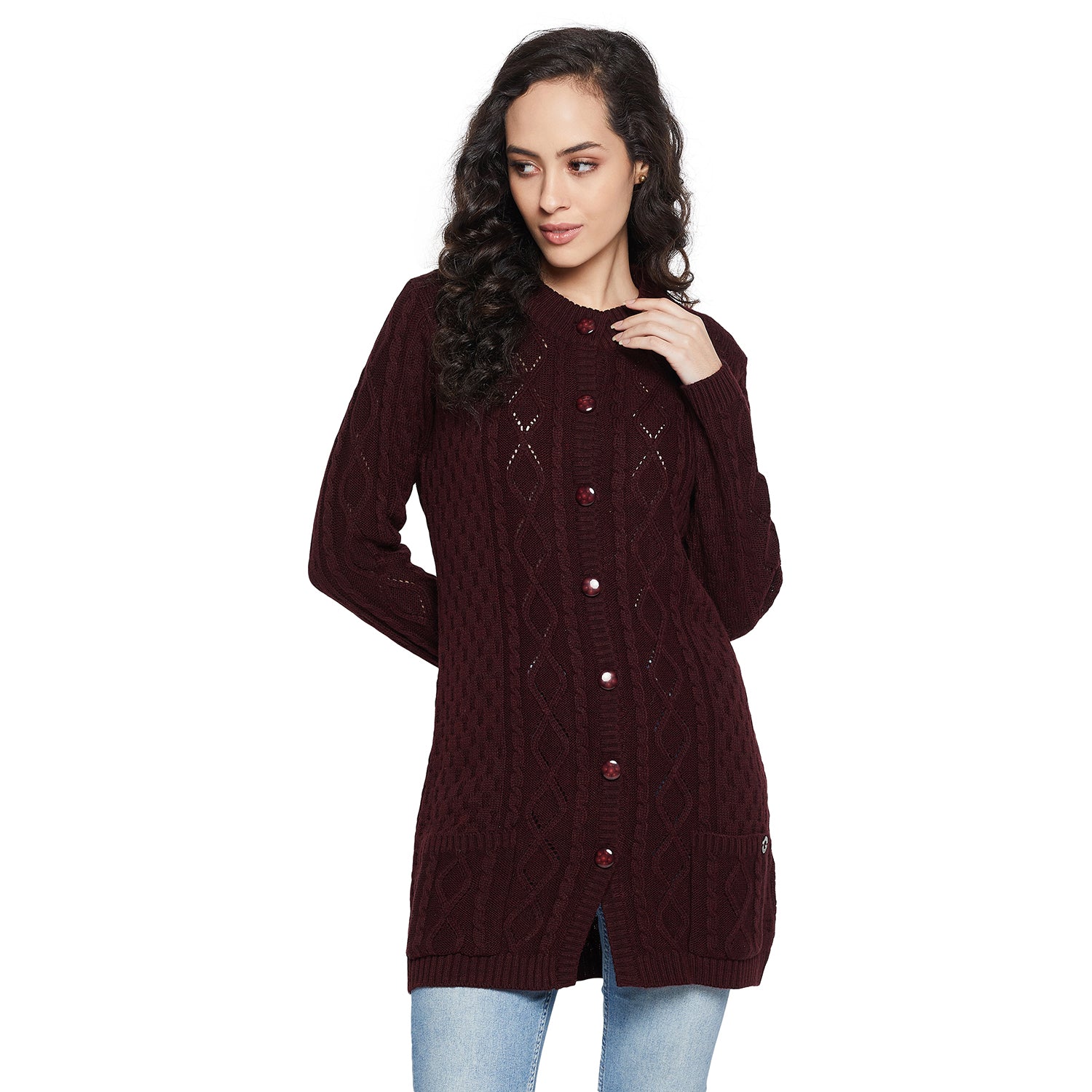 Duke Urban Women Full sleeve Round Neck Cardigan (SDS1116)