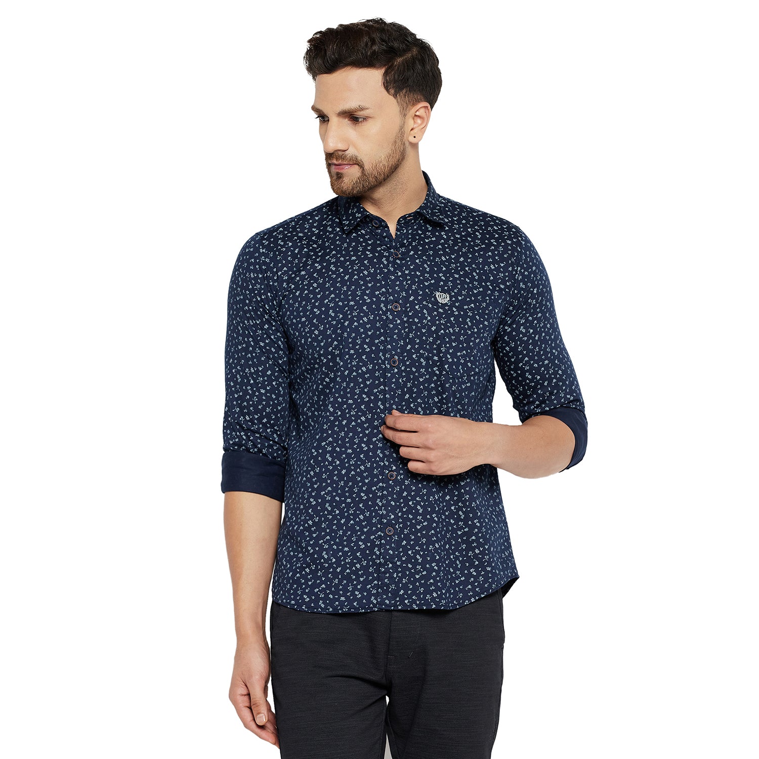 Duke Stardust Men Slim Fit Solid Spread Collar Casual Shirt (SDO6PRTB)