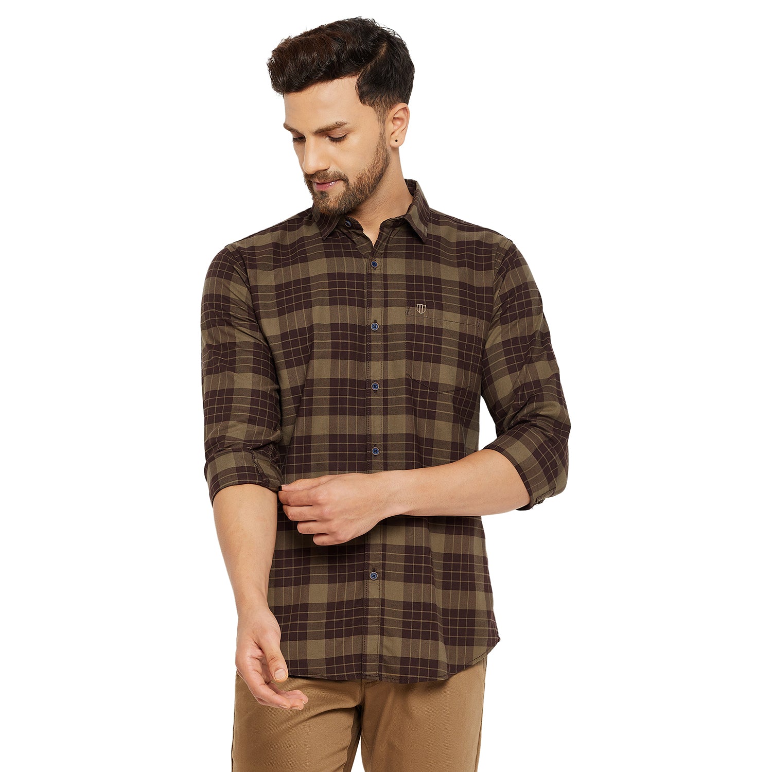 Duke Stardust Men Slim Fit Solid Spread Collar Casual Shirt (SDO5CKOJ)