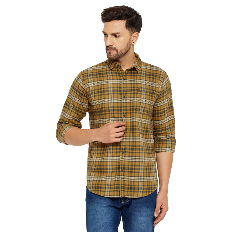 Duke Urban Men Slim Fit Solid Spread Collar Casual Shirt (SDO5CKOF)