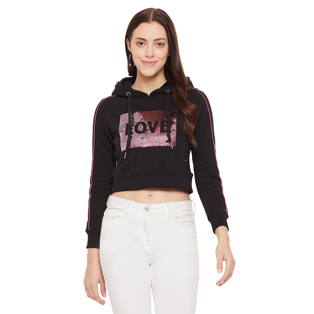 Duke Urban Women Hooded Crop Sweatshirt (LFX762)