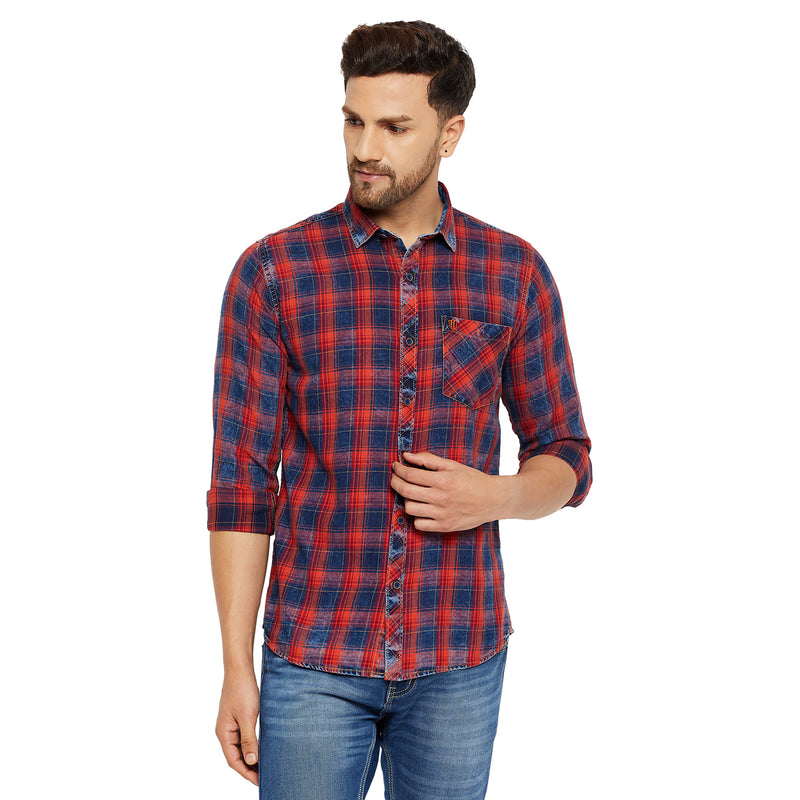 Duke Urban Men Slim Fit Solid Spread Collar Casual Shirt (SDO9CKID)