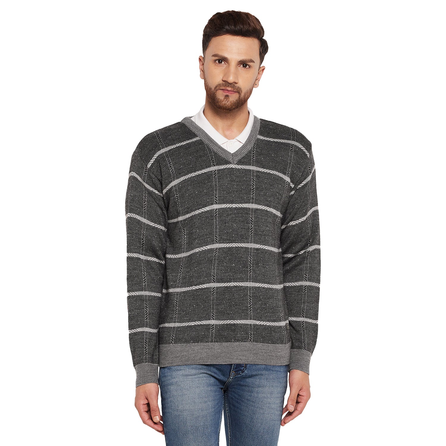 Duke Urban Men Full Sleeve V-Neck Sweater (SDS708R)
