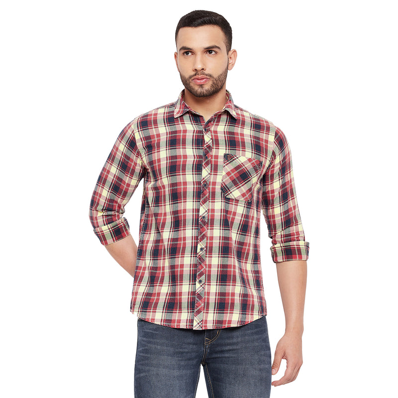 Duke Urban Men Slim Fit Checkered Spread Collar Casual Shirt (SDO9CKIG)