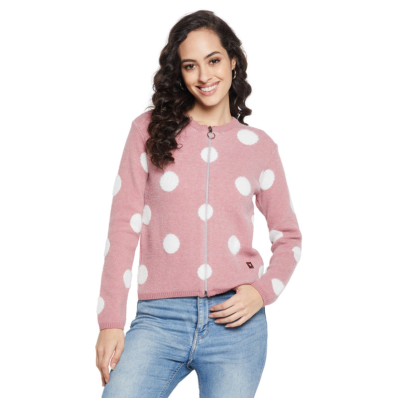 Duke Urban Women Full sleeve Round Neck Zipper Cardigan (SDS1005)