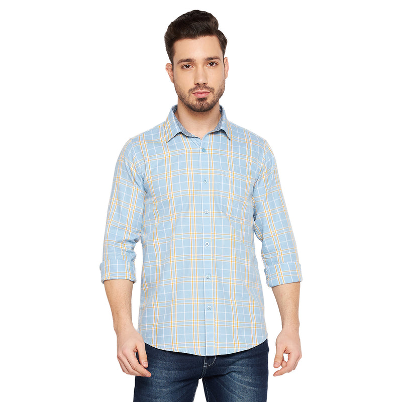 Duke Urban Men Slim Fit Checkered Spread Collar Casual Shirt (SD7CKTQ)