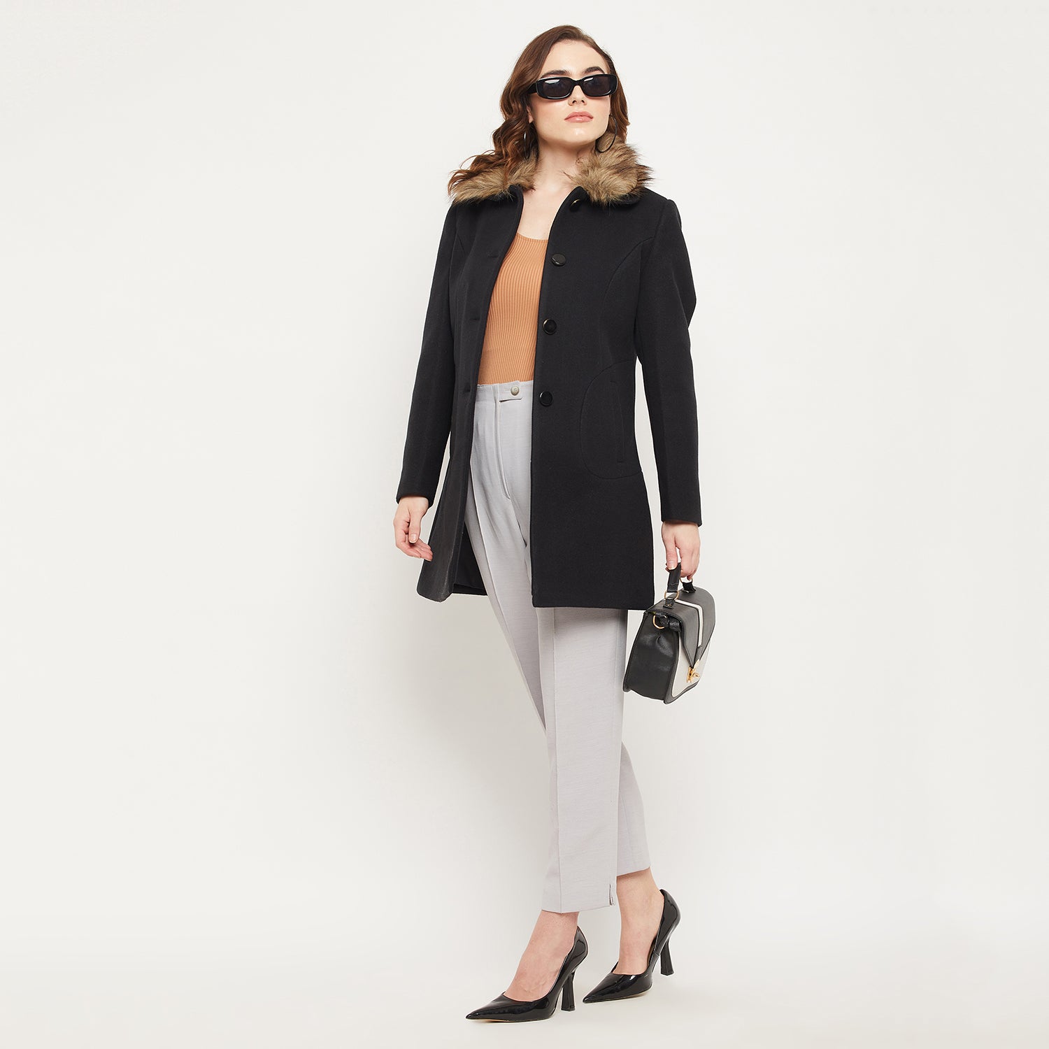 Duke Stardust Women Collared Neck Coat (SDZC104)