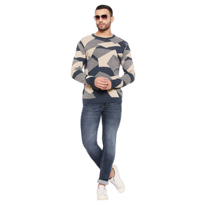 Duke Stardust Men Full Sleeve Self Design Sweater (SDS2074)