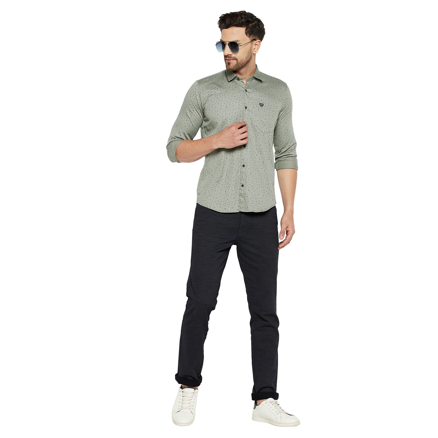 Duke Stardust Men Slim Fit Solid Spread Collar Casual Shirt (SDO6PRTB)