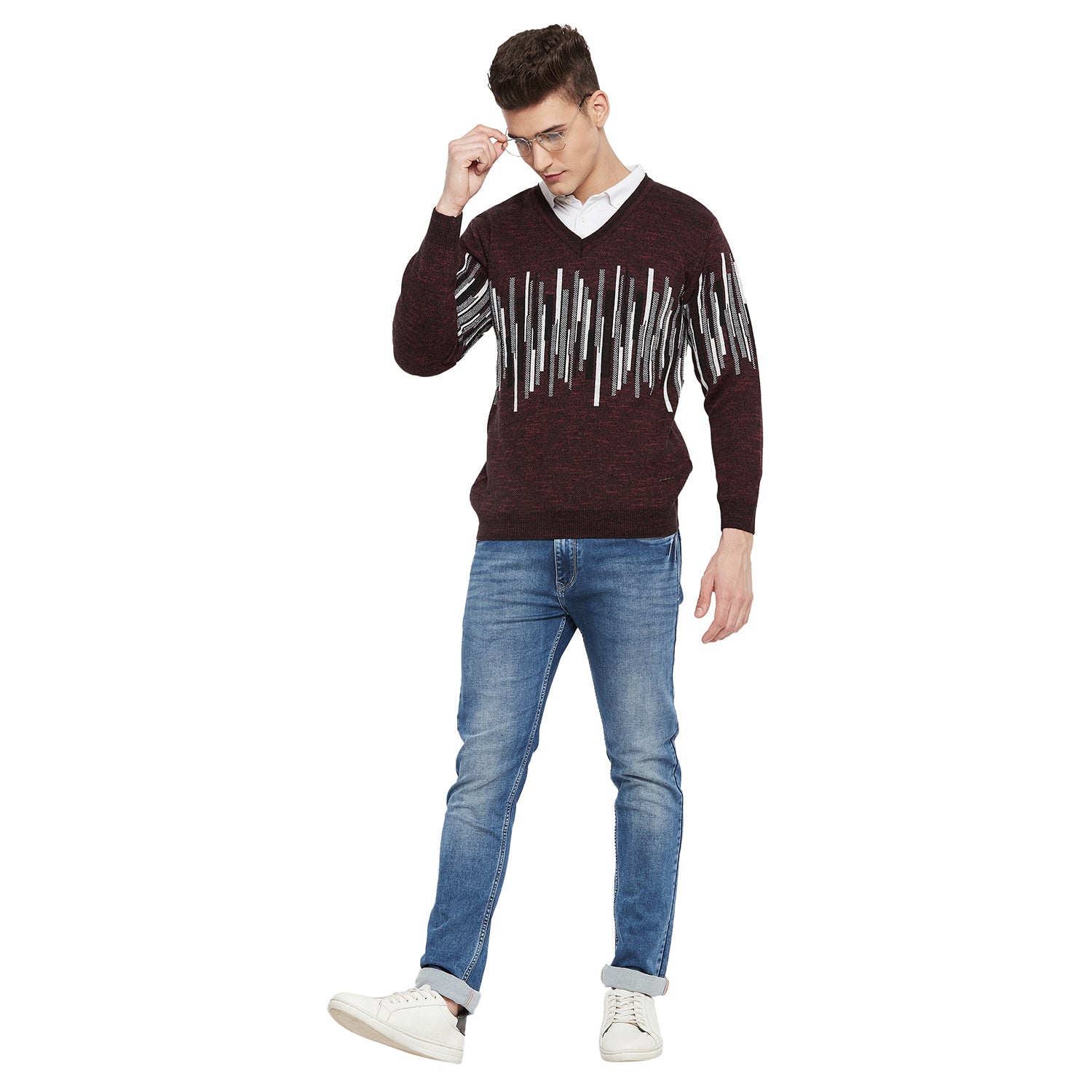 Duke Urban Men Full Sleeve V Neck Sweater (SDS663)