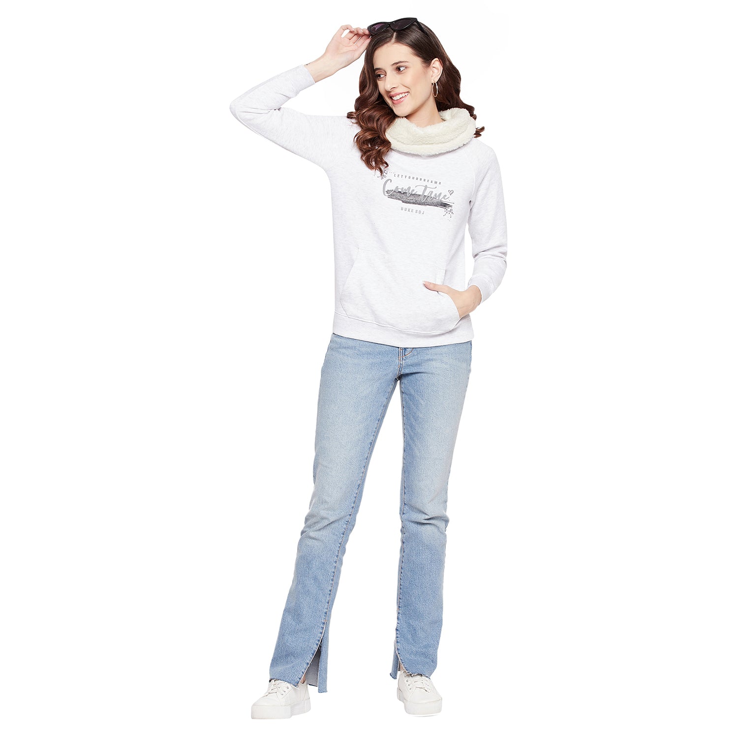 Duke Urban Women Full Sleeve Cowl Neck Sweatshirt (LFX777)