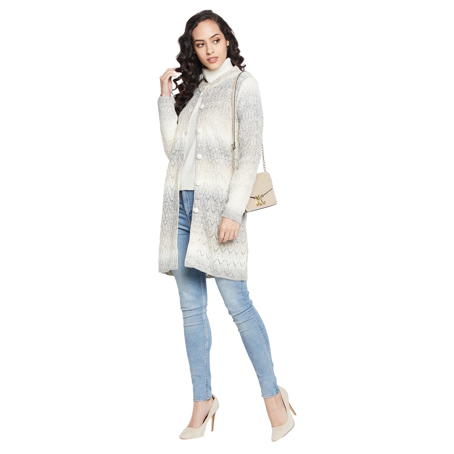 Duke Urban Women Full sleeve Round Neck Cardigan (SDS1097)