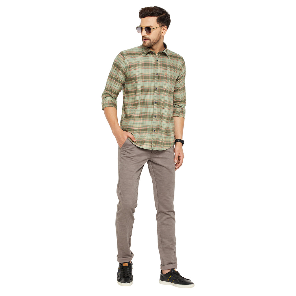 Duke Stardust Men Slim Fit Solid Spread Collar Casual Shirt (SDO5CKOG)