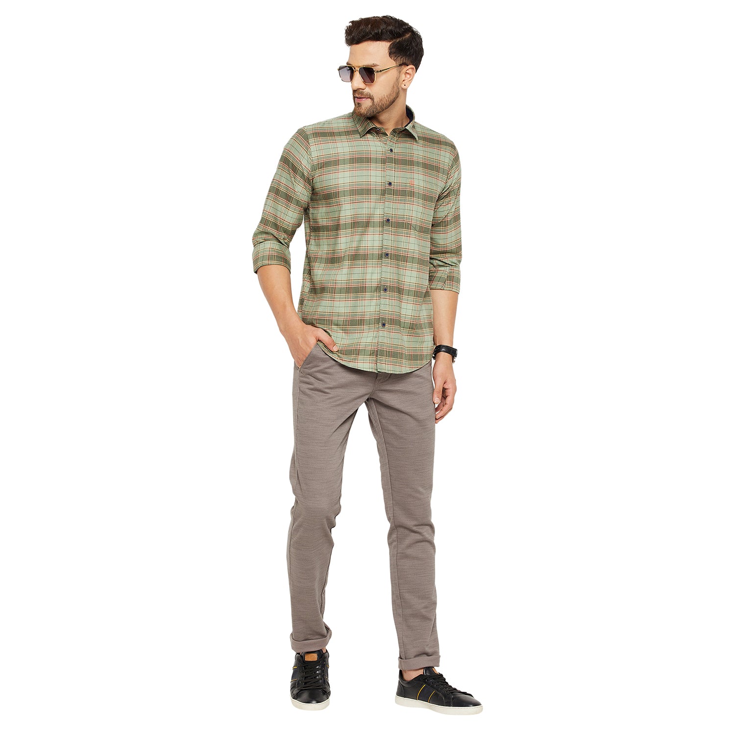 Duke Stardust Men Slim Fit Solid Spread Collar Casual Shirt (SDO5CKOG)