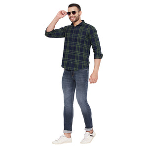 Duke Stardust Men Slim Fit Checkered Spread Collar Casual Shirt (SDO5CKIL)