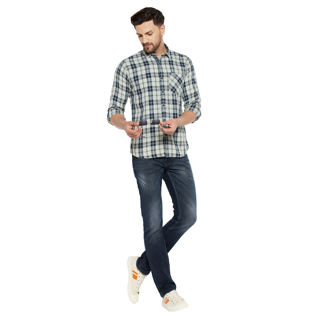 Duke Urban Men Slim Fit Solid Spread Collar Casual Shirt (SDO9CKIF)