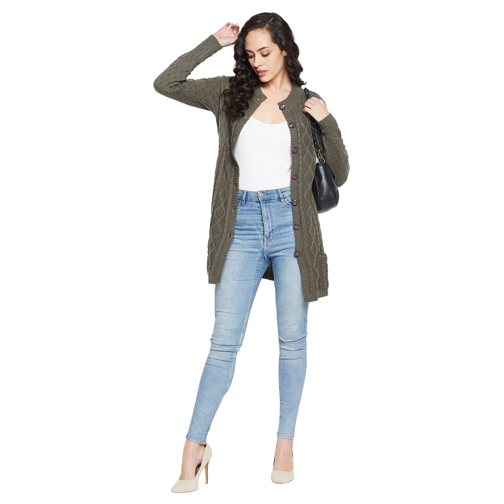 Duke Urban Women Full sleeve Round Neck Cardigan (SDS1116)