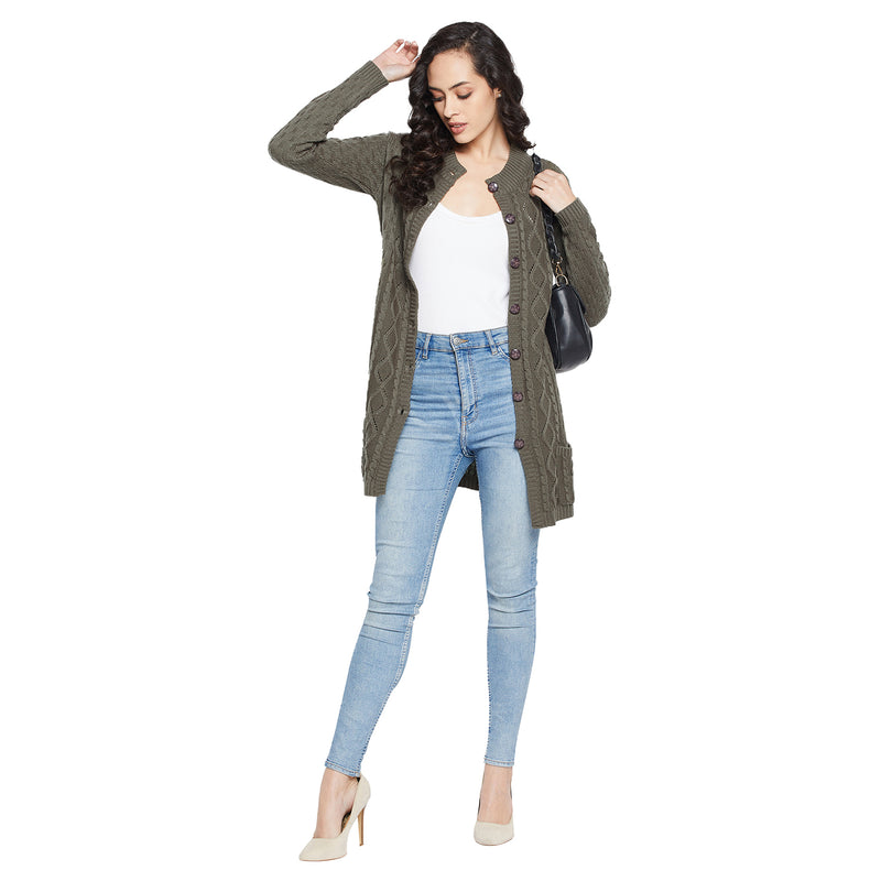 Duke Urban Women Full sleeve Round Neck Cardigan (SDS1116)