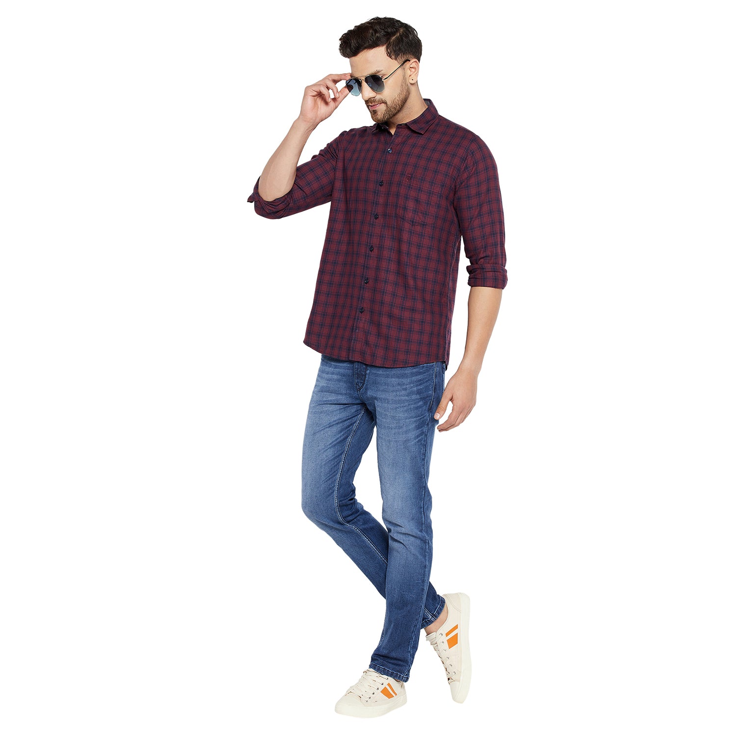 Duke Urban Men Slim Fit Solid Spread Collar Casual Shirt (SDO8CKLD)