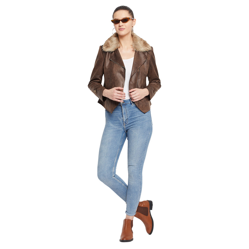 Duke Urban Women Full Sleeve Cropped Coat (SDZ6730)