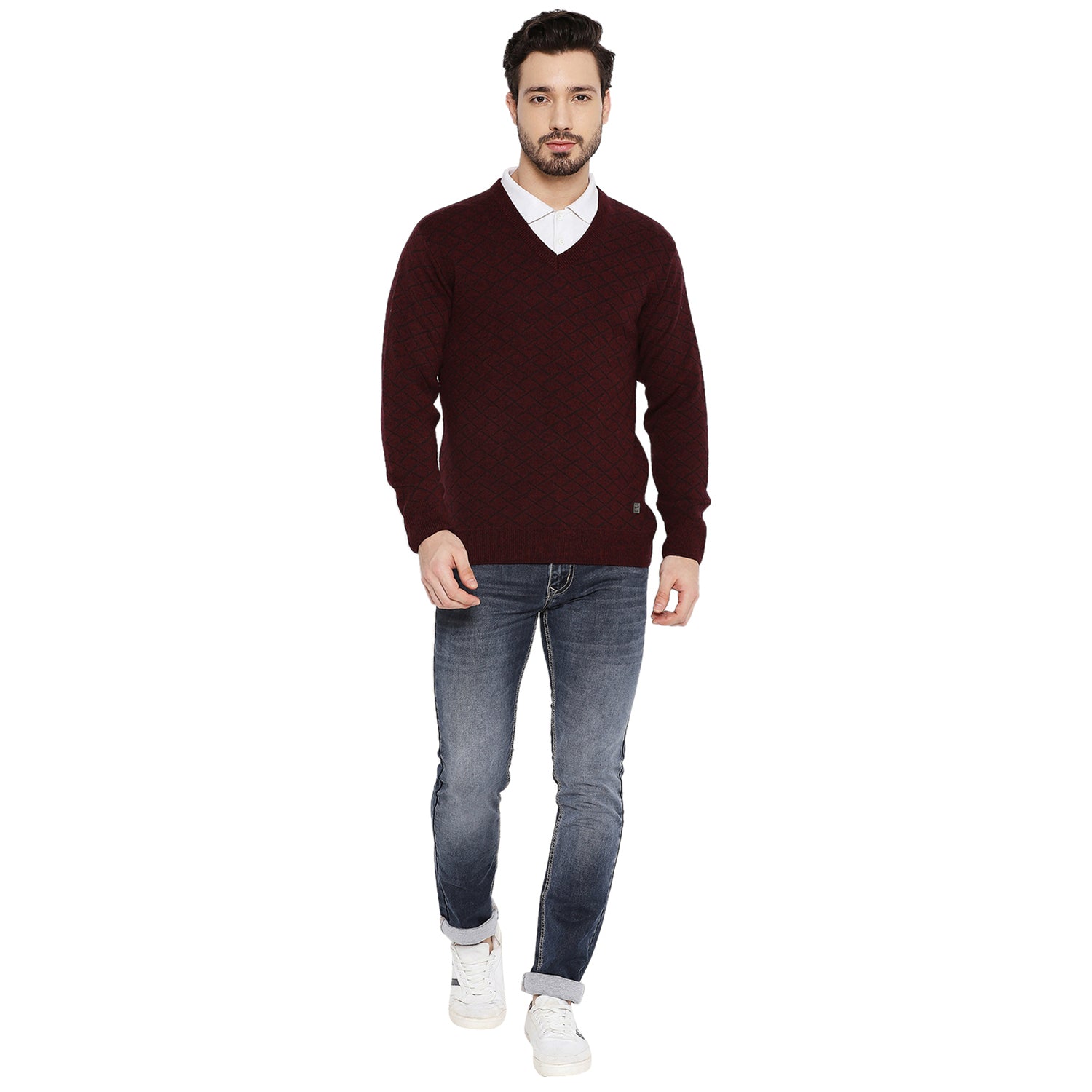 Duke Urban Men Full Sleeve V Neck Sweater (SDS2055)