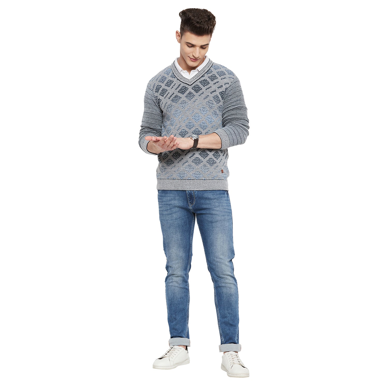 Duke Urban Men Full Sleeve V Neck Sweater (SDS671)