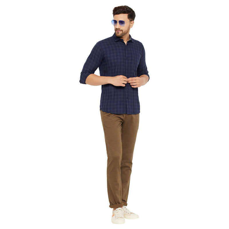 Duke Urban Men Slim Fit Solid Spread Collar Casual Shirt (SDO8CKLD)