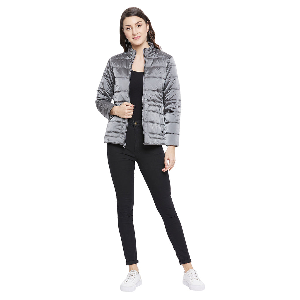 Duke Urban Women Full Sleeve Mettalic Quilted Jacket (SDZ6703)