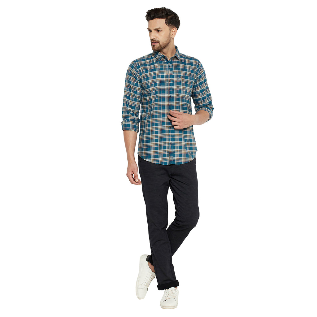 Duke Stardust Men Slim Fit Solid Spread Collar Casual Shirt (SDO5CKOK)