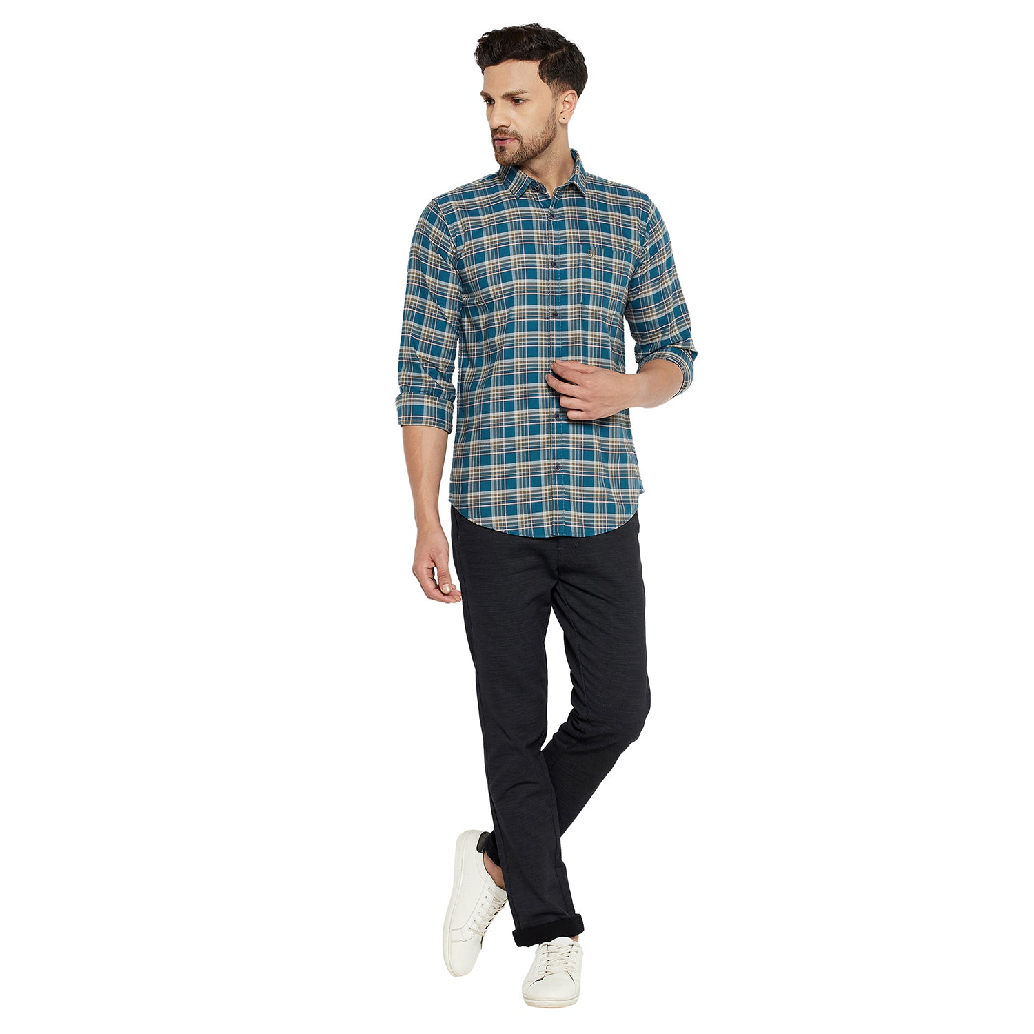 Duke Stardust Men Slim Fit Solid Spread Collar Casual Shirt (SDO5CKOK)